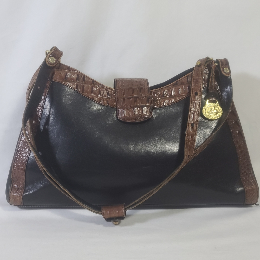 Brahmin Vintage Avery Tuscan Collection Croc Embossed Shoulder Handbag Purse